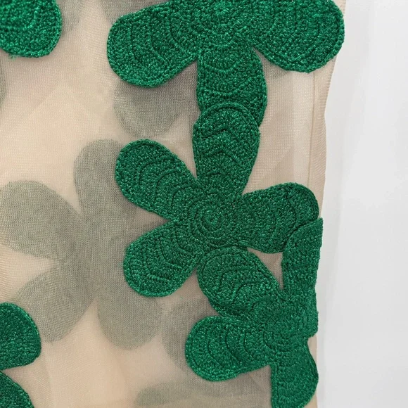 Simon Miller Hibiscus Sleeveless Crochet Midi Dress in Gummy GreenLarge